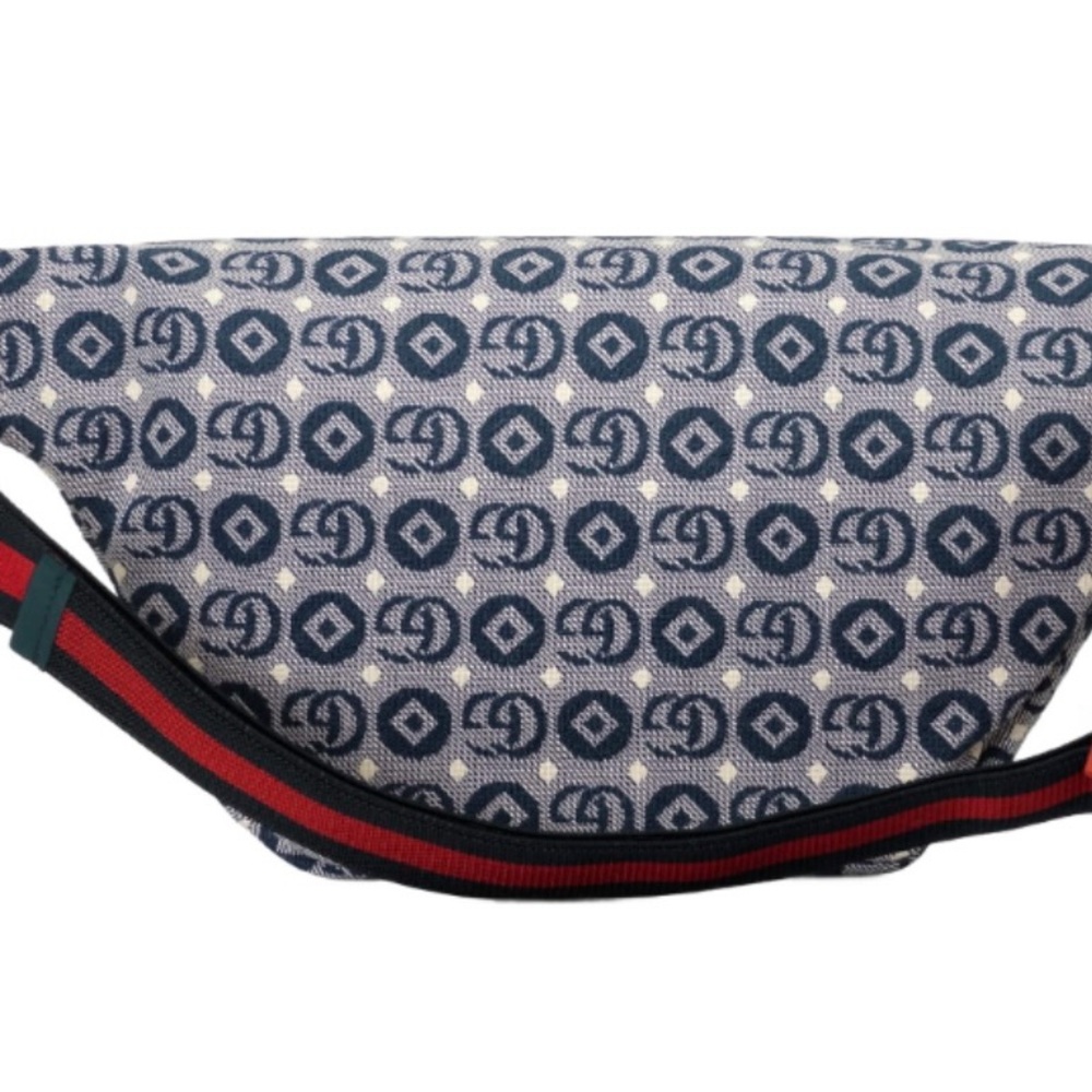 Gucci Blue Monogram Star Belt Bag with Red Accent - Picture 7 of 10